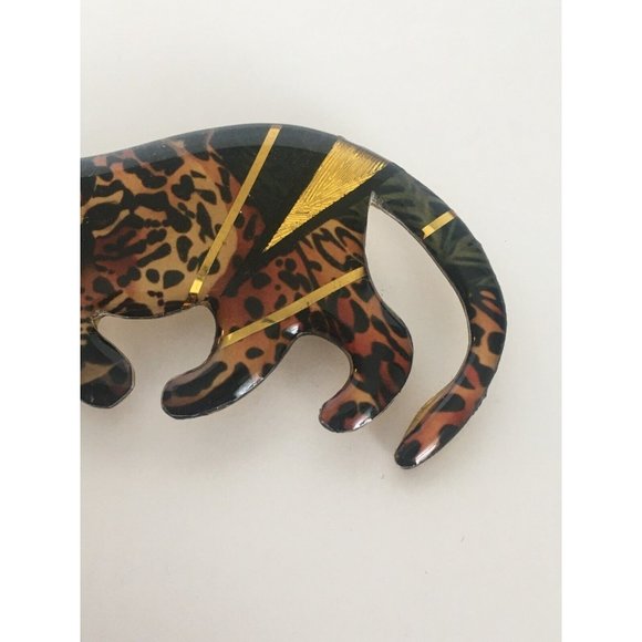 Metallic Art Graphics John Crutchfield 2000 Leopard Brooch Pin Jewelry Animals - Picture 5 of 8